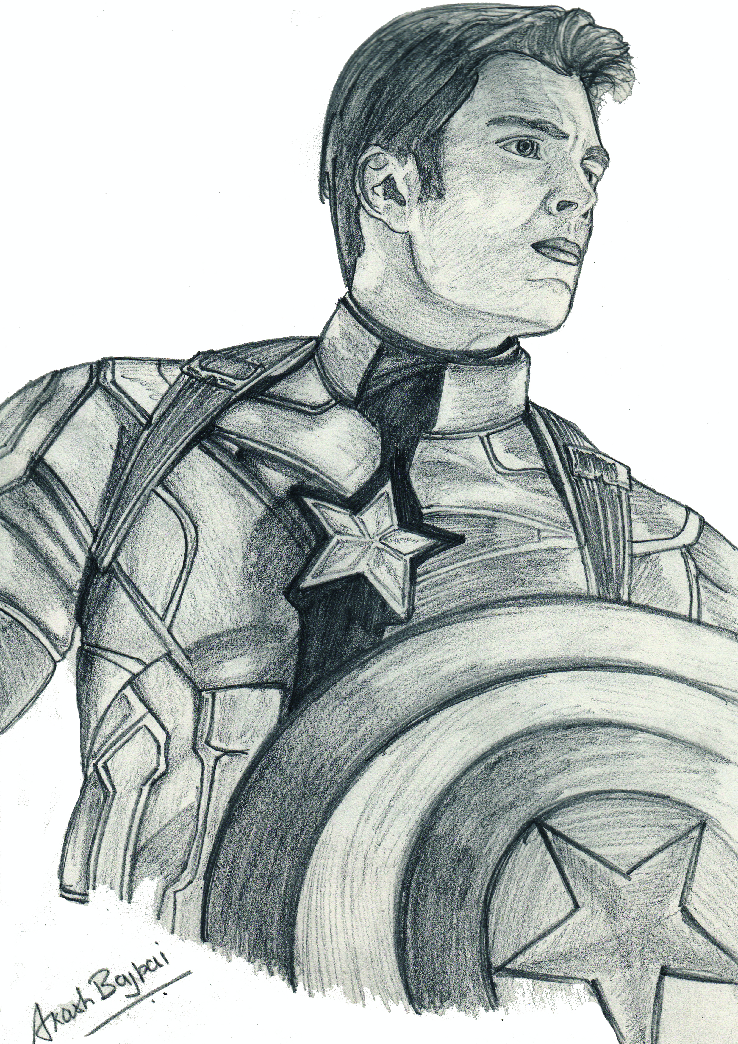 Captain America Drawing by Luis Carlos A  Pixels